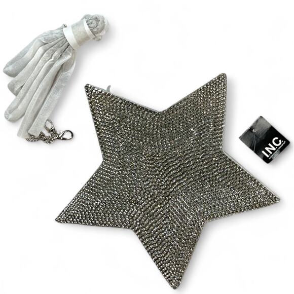 I.N.C. Silver Star Sequin Crossbody Y2K - Picture 1 of 3
